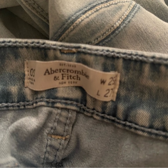 Abercrombie and Fitch Womens 25x26 Light Wash Denim Skinny Jeans Low Rise - Picture 3 of 12